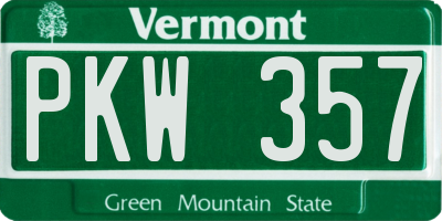 VT license plate PKW357