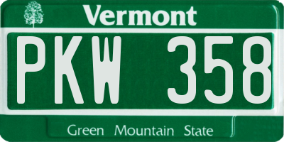 VT license plate PKW358