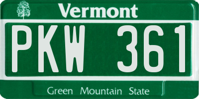 VT license plate PKW361