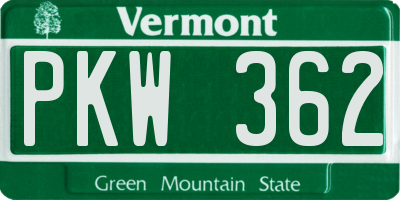 VT license plate PKW362
