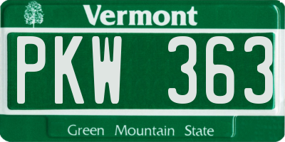 VT license plate PKW363