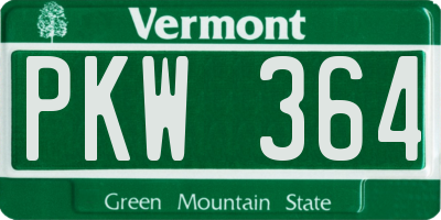 VT license plate PKW364