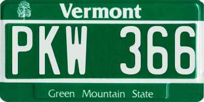 VT license plate PKW366