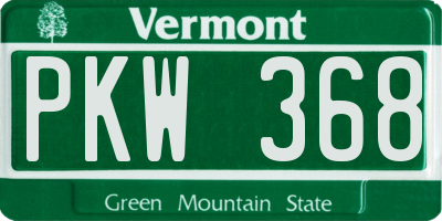 VT license plate PKW368