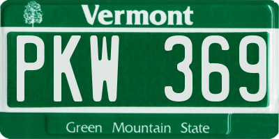VT license plate PKW369