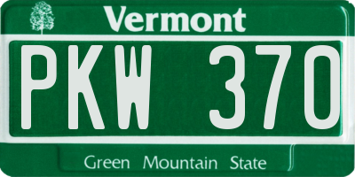 VT license plate PKW370