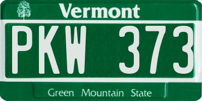 VT license plate PKW373