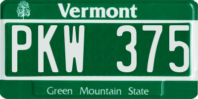 VT license plate PKW375