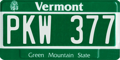 VT license plate PKW377