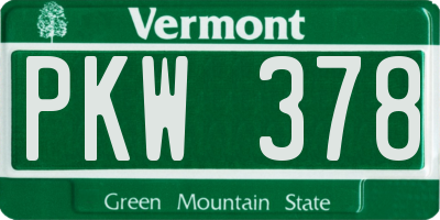 VT license plate PKW378