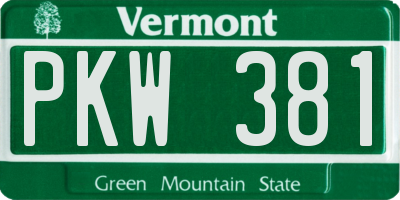 VT license plate PKW381