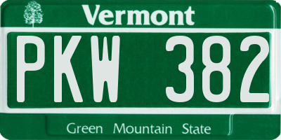 VT license plate PKW382