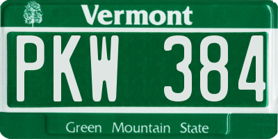 VT license plate PKW384
