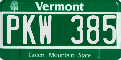 VT license plate PKW385