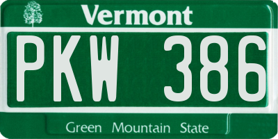 VT license plate PKW386