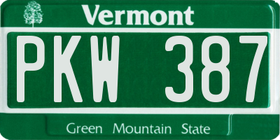 VT license plate PKW387