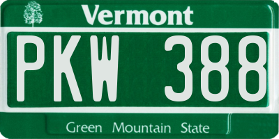 VT license plate PKW388