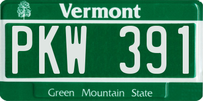 VT license plate PKW391
