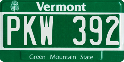 VT license plate PKW392