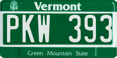 VT license plate PKW393