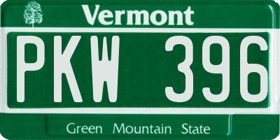 VT license plate PKW396