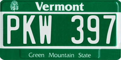 VT license plate PKW397