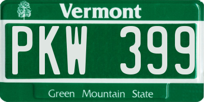 VT license plate PKW399