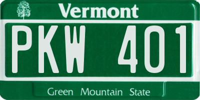VT license plate PKW401