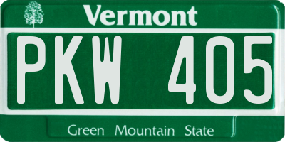 VT license plate PKW405