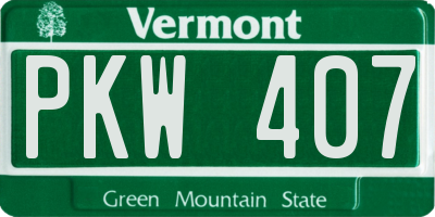 VT license plate PKW407