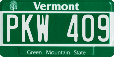 VT license plate PKW409