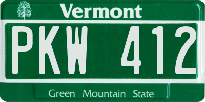 VT license plate PKW412