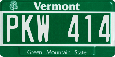 VT license plate PKW414