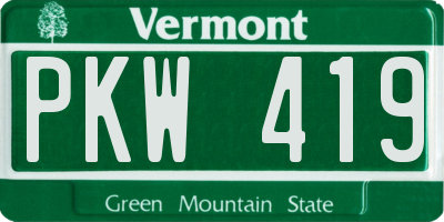 VT license plate PKW419