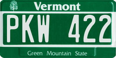 VT license plate PKW422