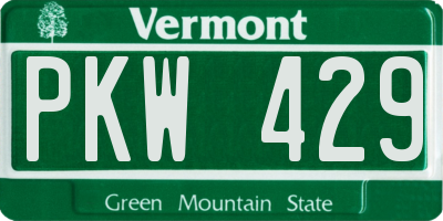 VT license plate PKW429