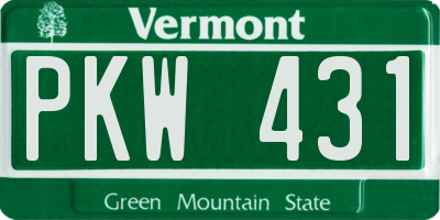 VT license plate PKW431