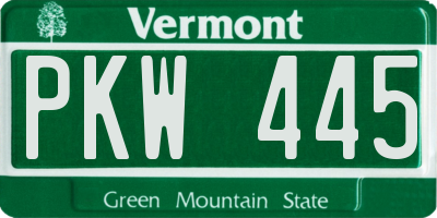 VT license plate PKW445
