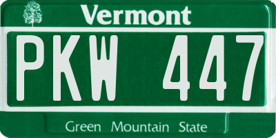 VT license plate PKW447