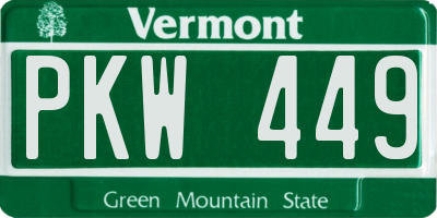 VT license plate PKW449