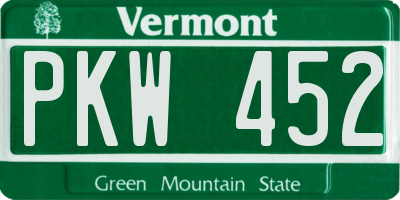 VT license plate PKW452