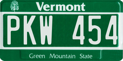 VT license plate PKW454