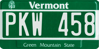 VT license plate PKW458