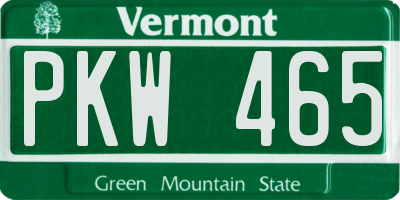 VT license plate PKW465