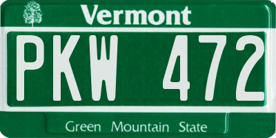 VT license plate PKW472