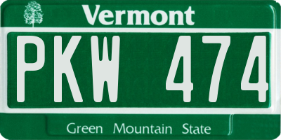 VT license plate PKW474