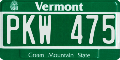 VT license plate PKW475