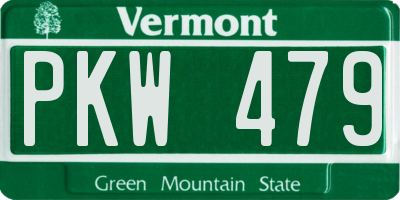 VT license plate PKW479