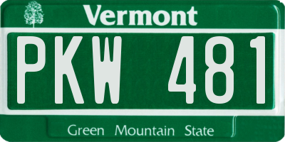 VT license plate PKW481