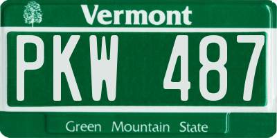 VT license plate PKW487